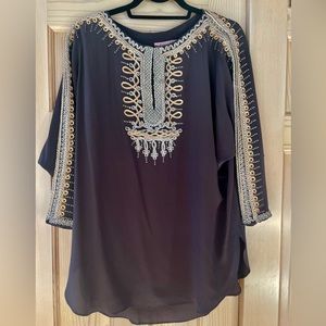 Calypso Embroidered Silk Top